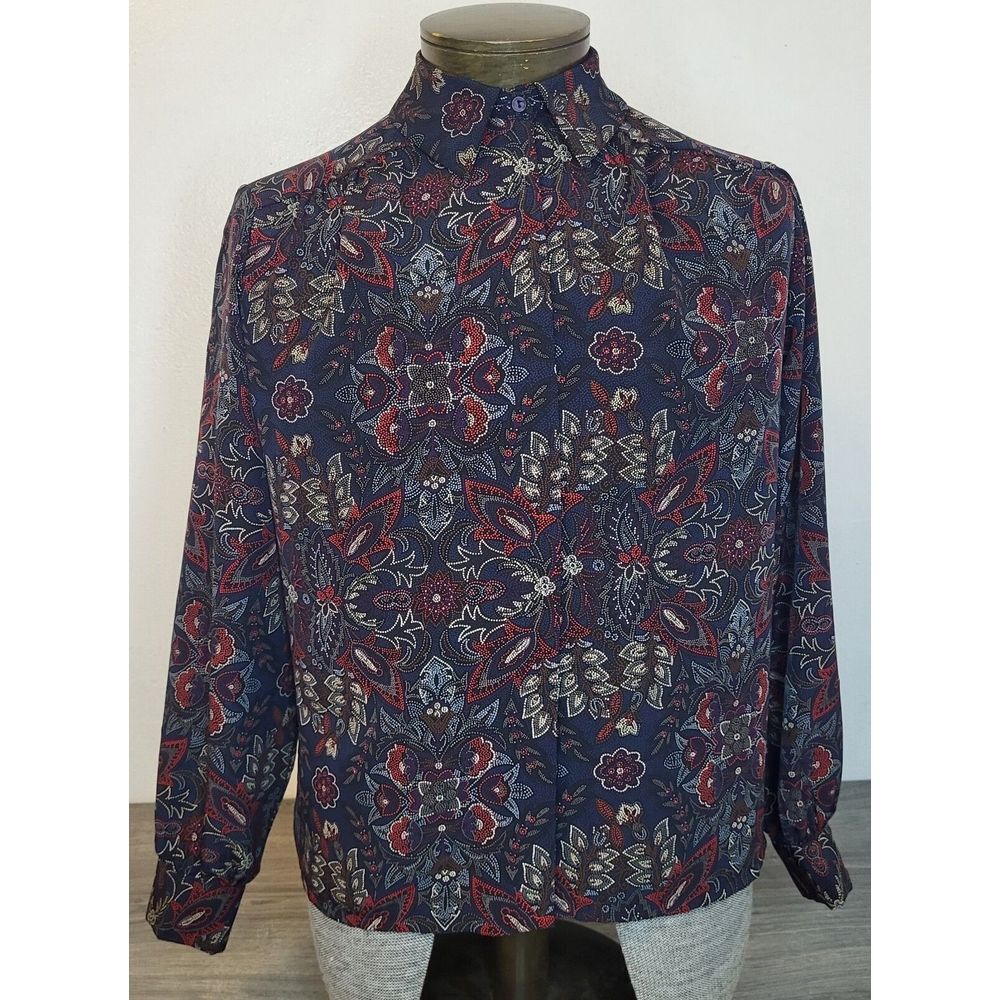 Country‎ Sophisticates Blouse Womens Size 12 Floral Vintage Pendleton